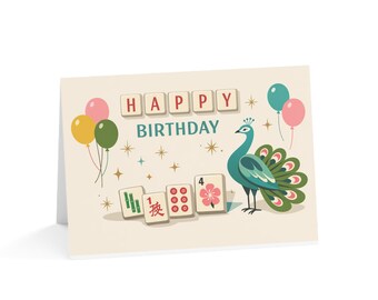Mahjong Birthday Card  (sets of 10, 30 or 50)