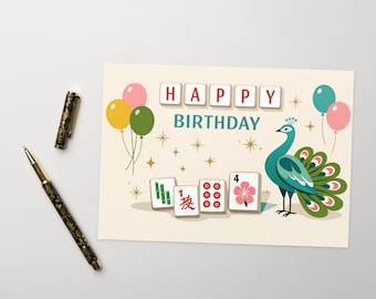 Happy Birthday Mahjong Greeting card (1 card)