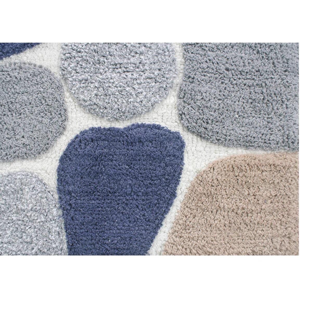 Ultra Soft Cotton Runner Bath Rug | Luxurious Plush Pebble Pattern Non ...