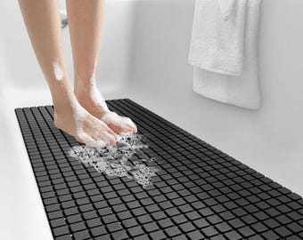Non Slip Bathtub Mat with Suction Cups | High Quality Comfort Soft Washable Floor Tub Shower Mats, 16 x 39 Large Safety Rug | Bathroom Decor