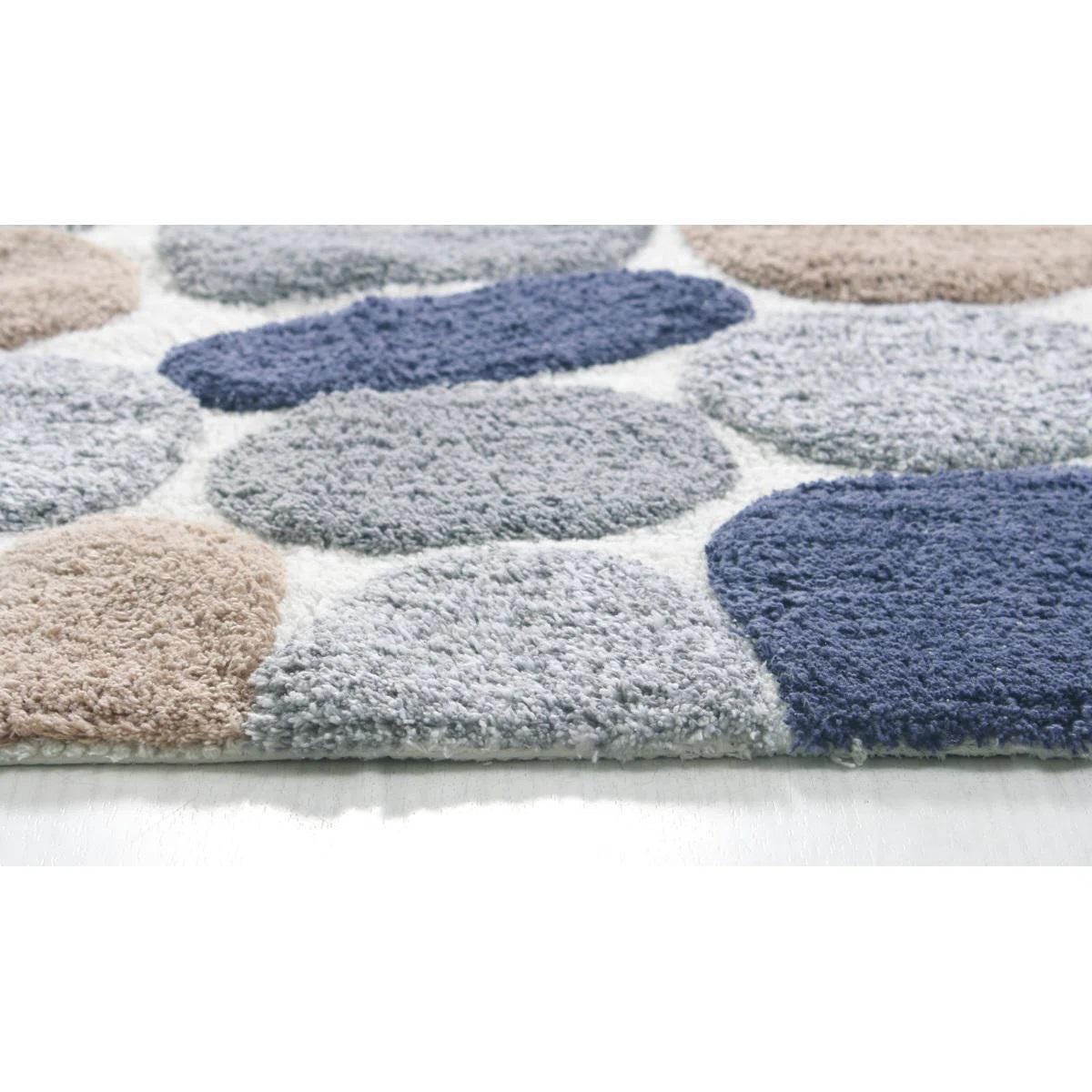 Ultra Soft Cotton Runner Bath Rug | Luxurious Plush Pebble Pattern Non ...