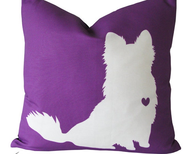 Chihuahua Pillow Long Hair Chihuahua Pillow Purple Dog Etsy