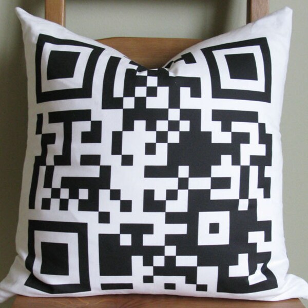 QR code Pillow Case  - Decorative Pillow Cover - Unique Pillow Case - Perfect gift
