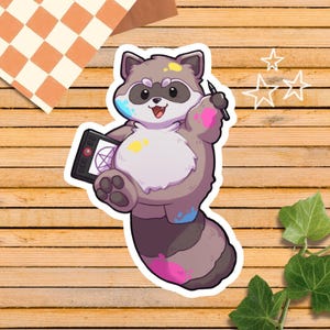 ゲームアーティスト｜アライグマがゲームを作るエディション｜ビニールステッカー