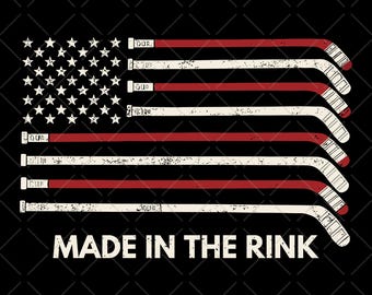 Hockey PNG USA Flag, Made In The Rink Hockey Stick Design, Ice Ho ckey Sublimation