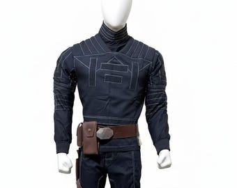 Black Mandalorian Cosplay Suit | Din Djarin Star Wars 3-Piece Costume with Han Solo Belt & Holster | Custom Bounty Hunter Outfit