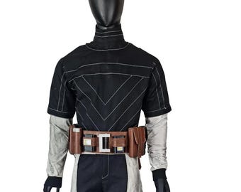 Heavy Infantry Paz Vizsla Inspired Flight Suit with Leather Belt | Mandalorian Cosplay Costume Set