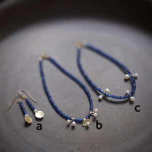 14k Solid Gold: Blue Sapphire and Pearl Bracelet, September Birthstone, Fine Jewelry Artisan, layering, Skinny, Delicate Beaded Bracelet image 5