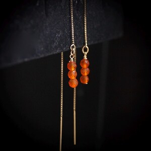 Brincos de cornalina 14K | Brincos de rosca