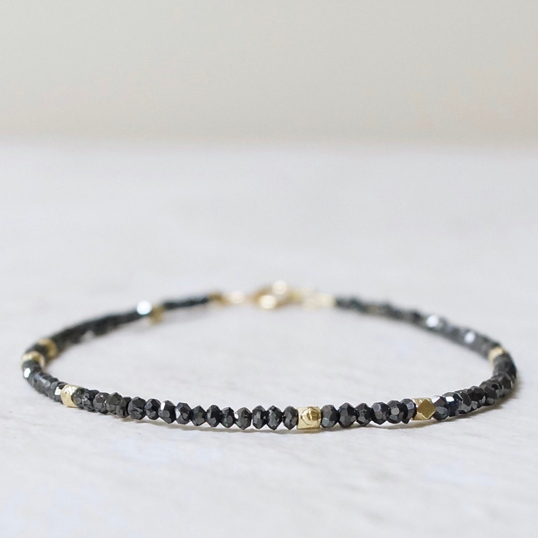 Black Diamond Beading on Gold