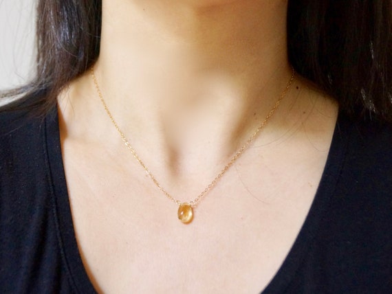 Citrine beaded choker gemstone choker crystal choker necklace yellow gemstone necklace