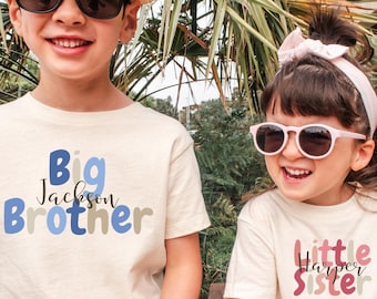 Personalized Little Sister Toddler Shirt, Big Brother Shirt, Cute Announcement Kids Shirt, Pregnancy Reveal Shirt, Family Sibling Shirts