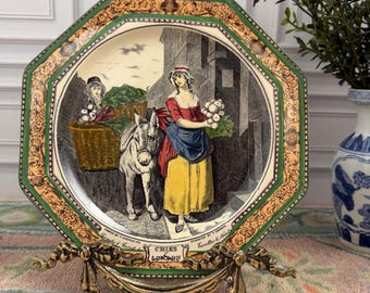 Adams “Cries of London” Octagonal Plate – Turnips & Carrots Ho, English Transferware, Tunstall England