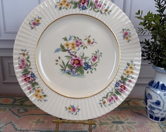 Vintage Lenox Sonnet Floral Plate, Scalloped Rim China, Cottage Garden Decor, Grandmillennial Style, Elegant Display Plate
