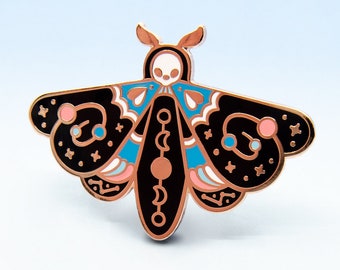 Blue Interstellar Moth Enamel Pin
