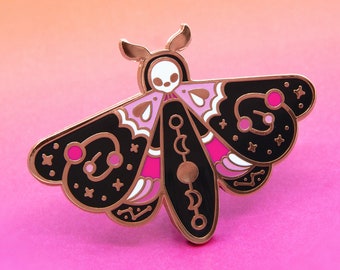 Pink Interstellar Moth Enamel Pin