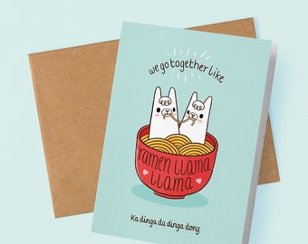 SECONDS Ramen Llama Card