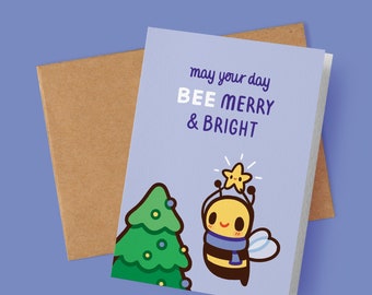 Bee Merry and Bright Christmas Card