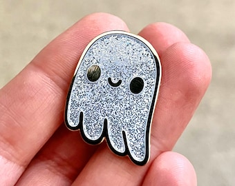 Glitter Ghost Enamel Pin