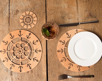 NAUTICAL SAILORS PLACEMATS - Sea Lover's Tableware Gifts, Perfect for Ocean Lovers,  Ideal for Sea Enthusiasts, Gifts for Ocean Enthusiasts