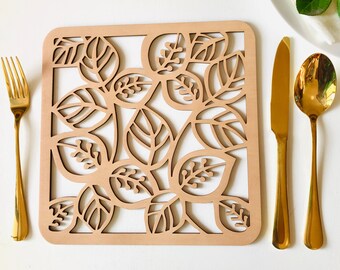 Green Leaf Placemats, Kitchenware, Tableware Kitchen & Table Placemats Sets You'll Love, Eco placemats , Designer Table Accessories