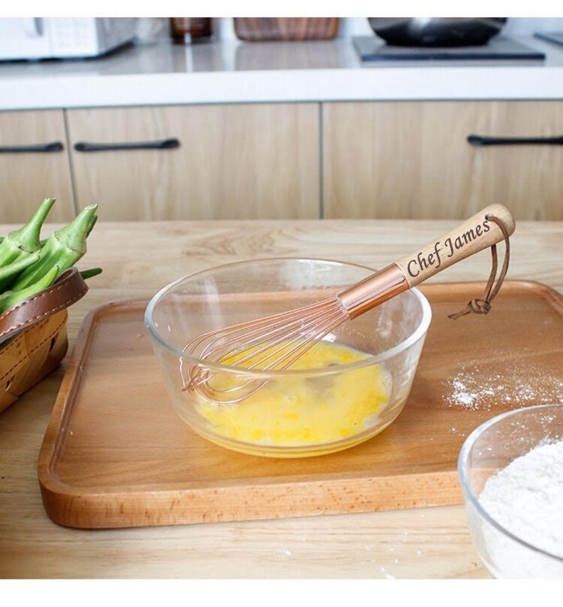 Personalised Egg Whisk Egg Beater. Bakers Gift  Customised image 1