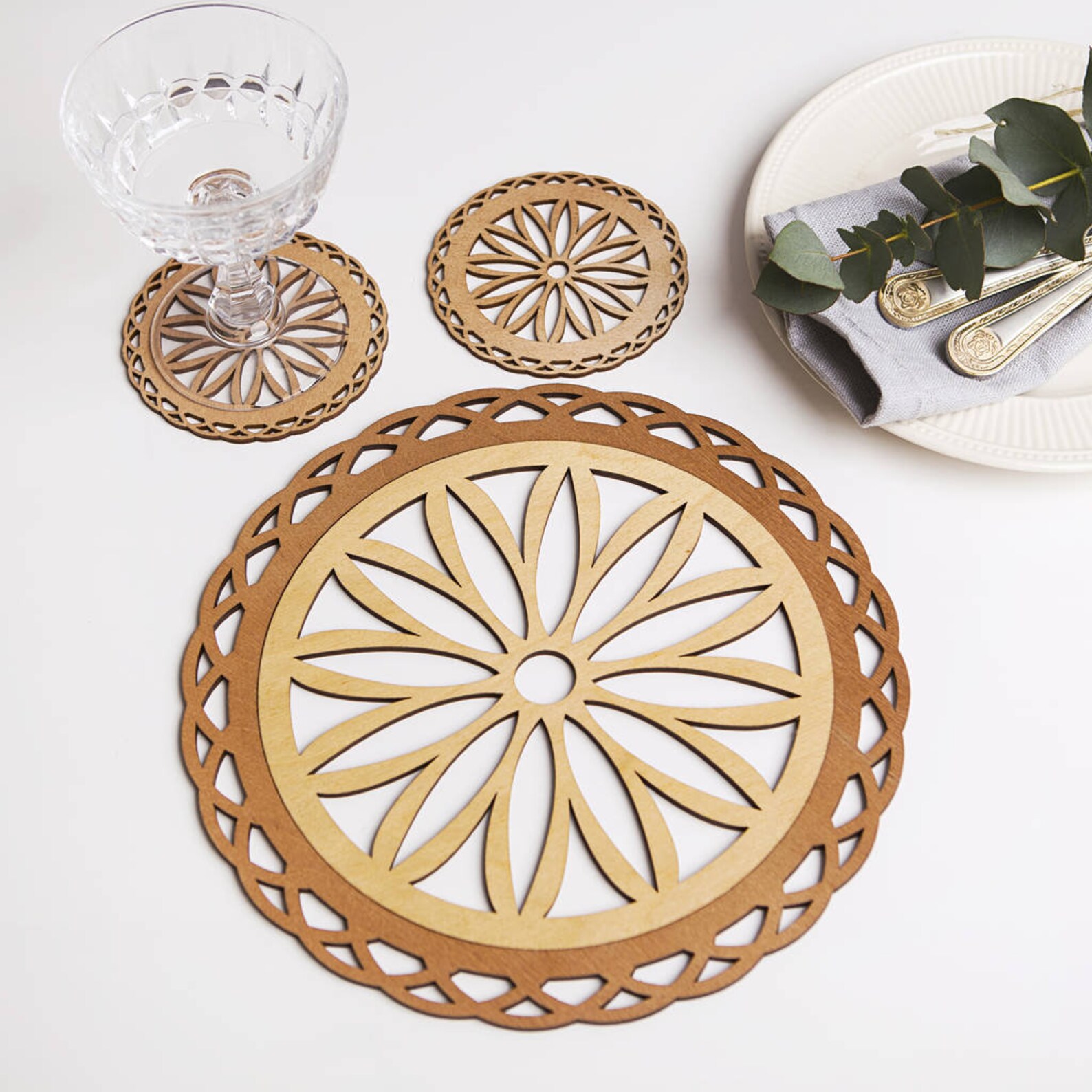 Sunshine Placemats and Coasters Kitchen Utensils Gift Wooden Etsy