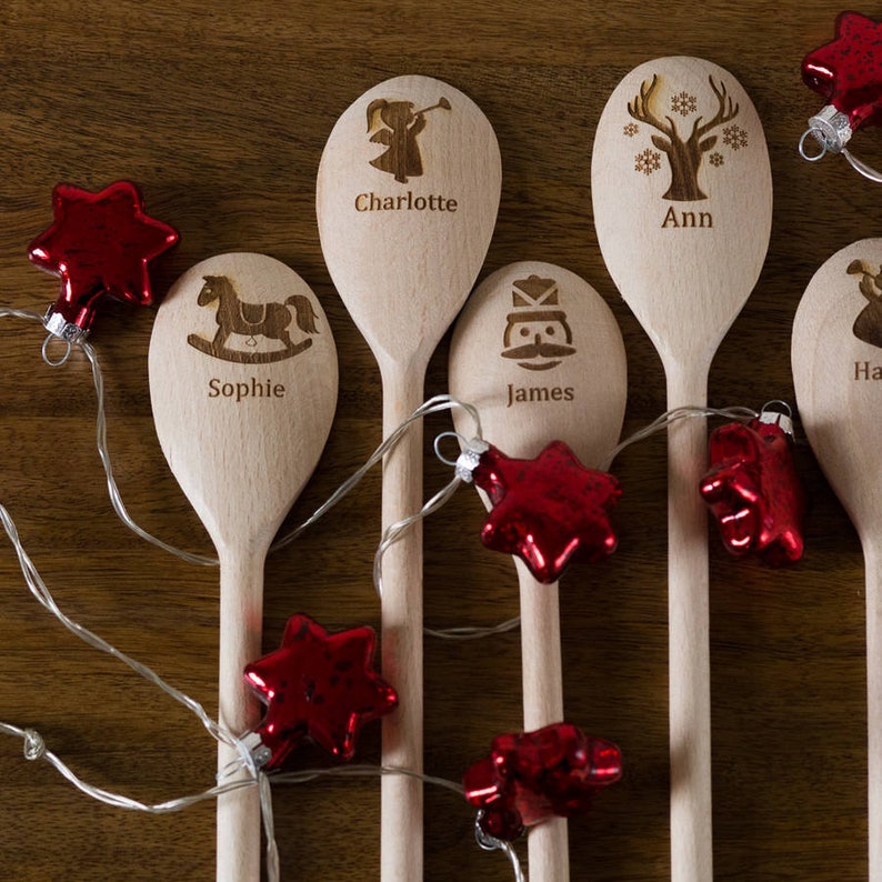 Personalised Christmas Wooden Spoons Christmas Gift Engraved Etsy