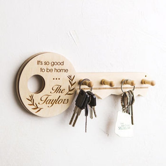 Rustic Wood Key Holder for Wall Personalized Gifts Have This Item  Personalised / in a Colour of Your Choice 