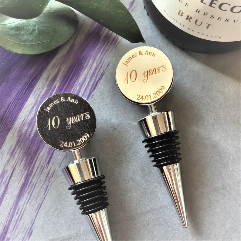 Wedding Anniversary Gift Personalized Wine Bottle Stopper Etsy