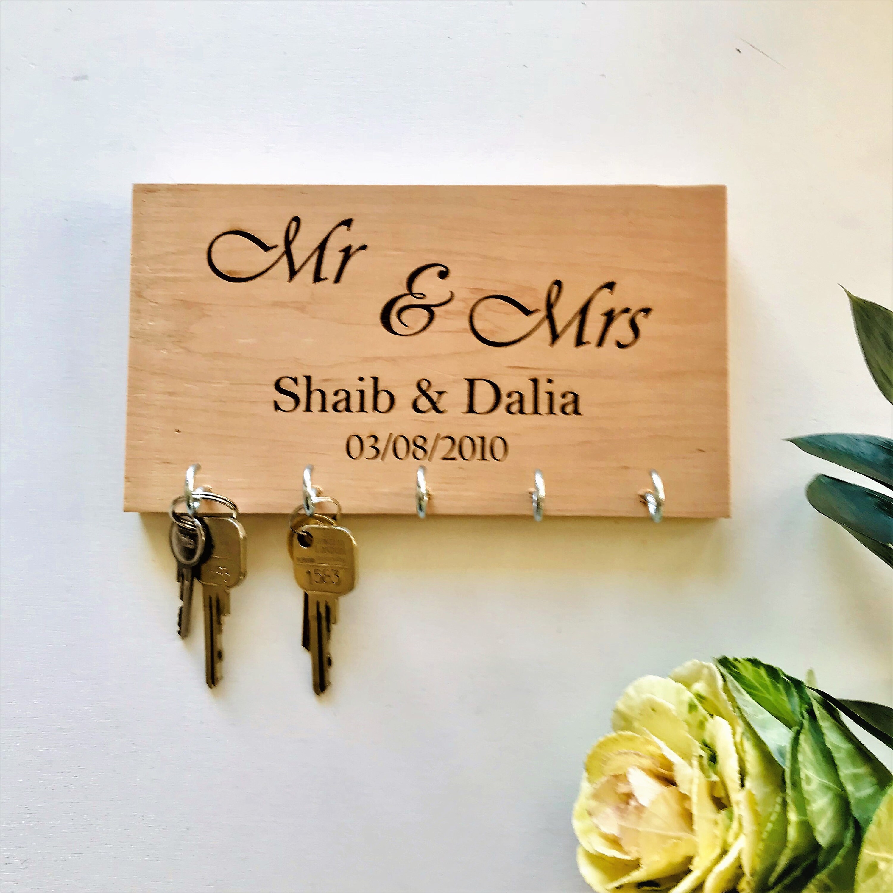 Personalised Mr & Mrs Key Holder Etsy