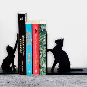 Cats Bookends, Wooden Bookends, Pet design Decor, Gift for pet lovers, Gift For Dog lovers, Pet Bookends , Dog Ornament,Cat lovers gift