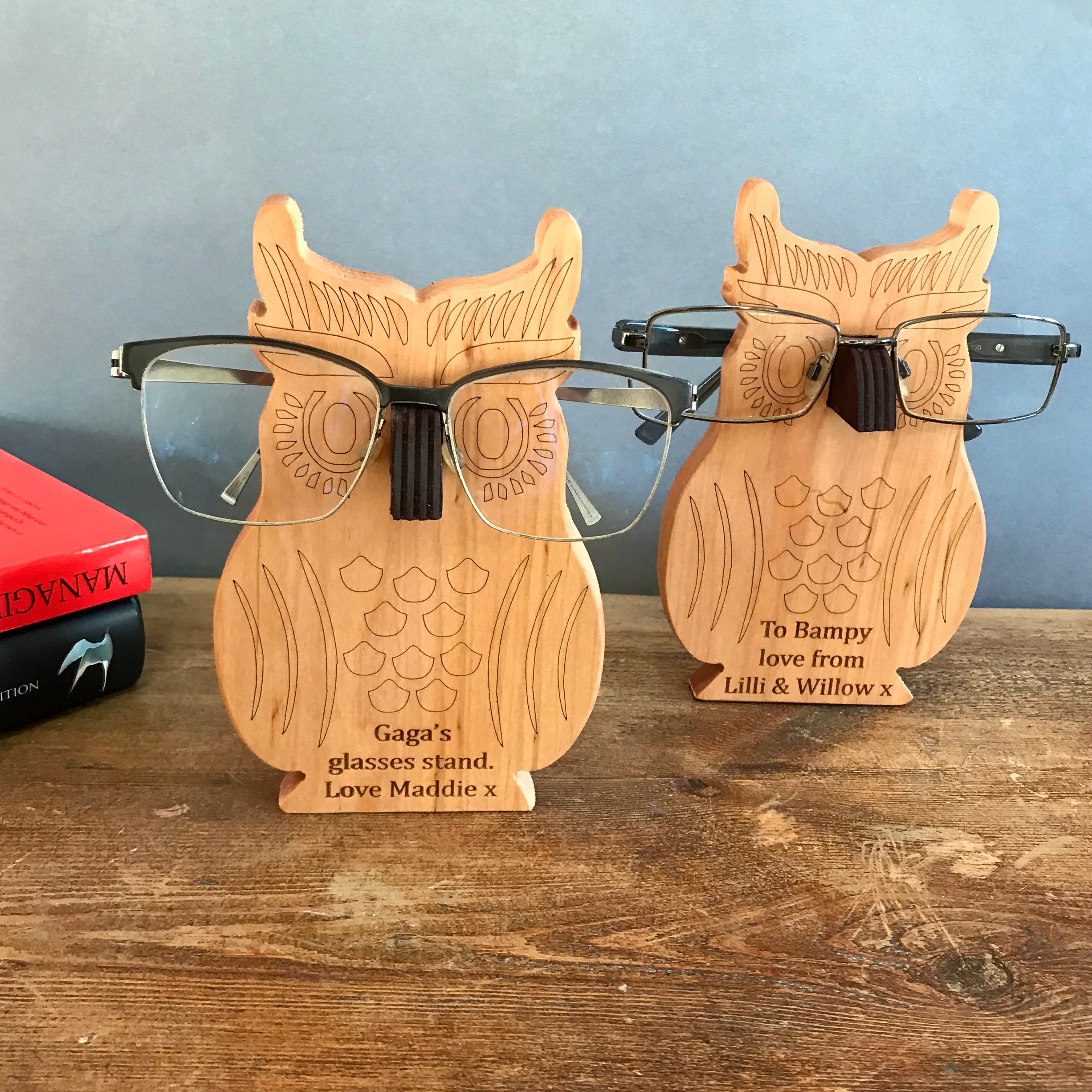 Personalised Owl Eyeglass Stand Glasses Holder Birdwatchers Etsy