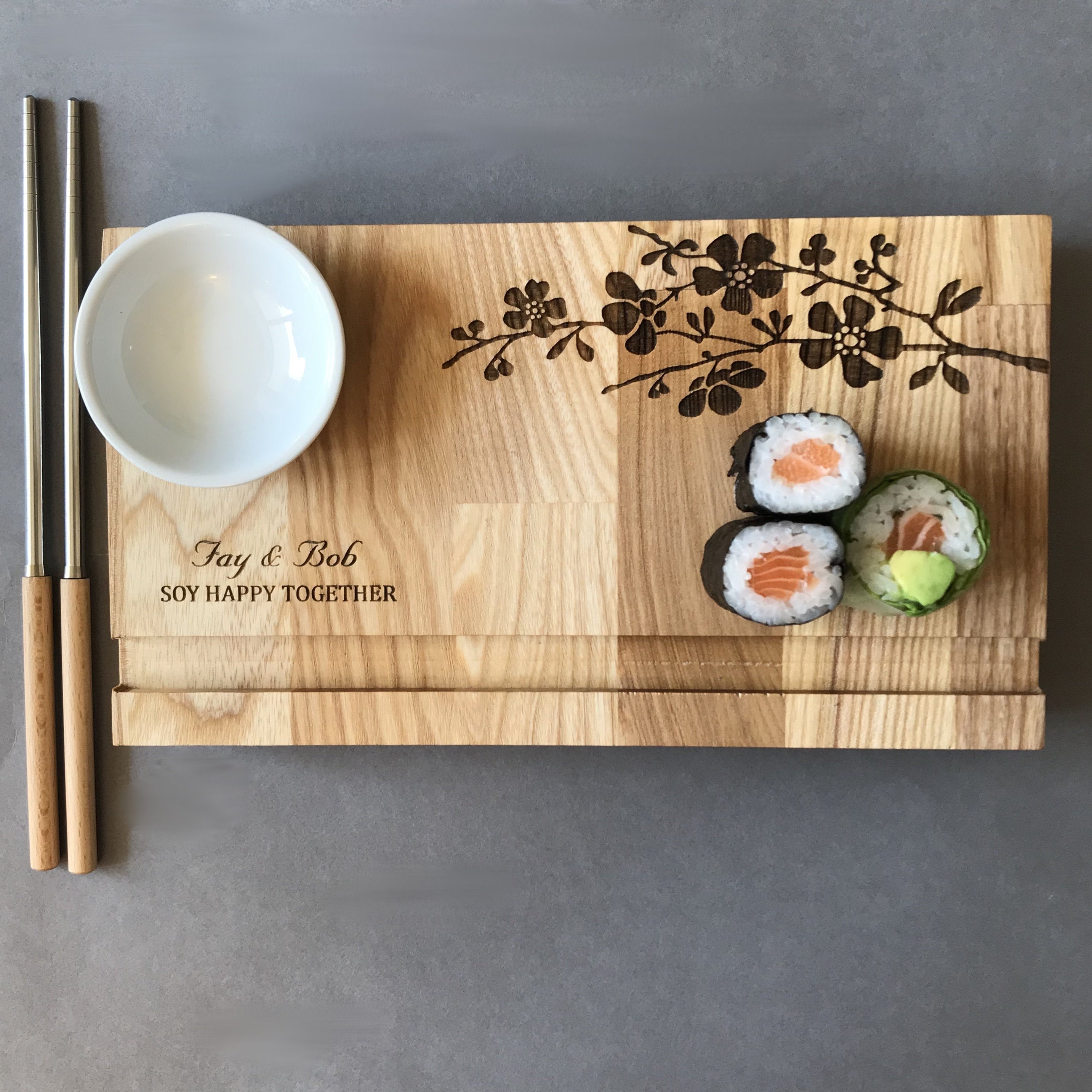 Personalised Sushi Board, Kitchen Utensils Gift, Wooden Utensils, Wooden  Gift 