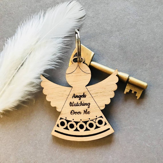 Wooden Keyring Angel