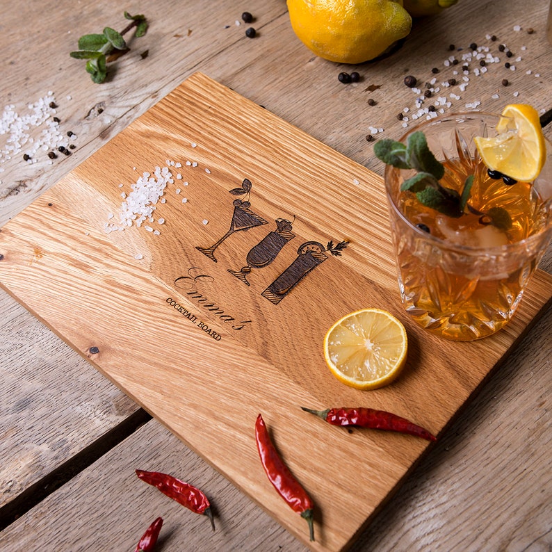 Mix em Up cocktail board Wooden Cocktail Chopping board Etsy