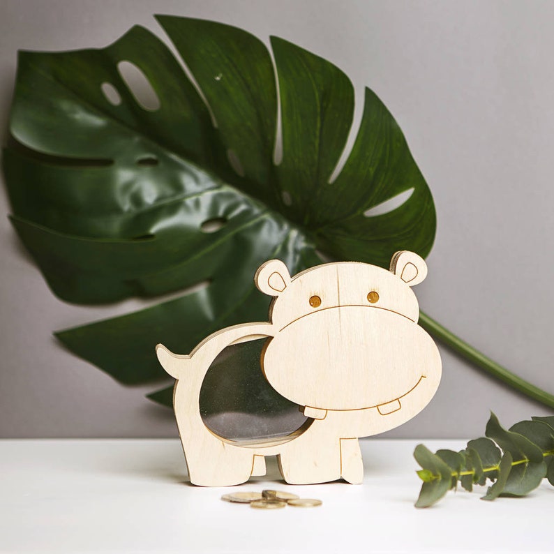 Personalised Baby Hippo Money Box Piggy bank for kids Coin | Etsy