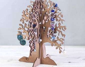 TREE JEWELRY STAND - Wood Jewelry Stand, Bonsai Tree Stand, Tree Jewelry Organizer, Tree Jewelry Holder, Necklace Tree, Cool Jewelry Stand