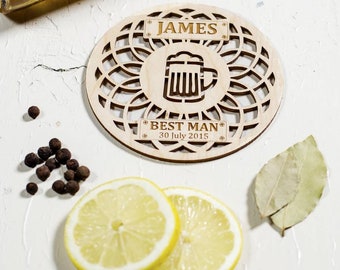 Personalised Best Man, Usher Coasters