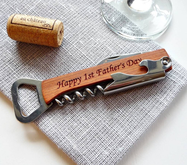Personalised Wine Bottle Opener Corkscrew Personalised Wood Etsy UK