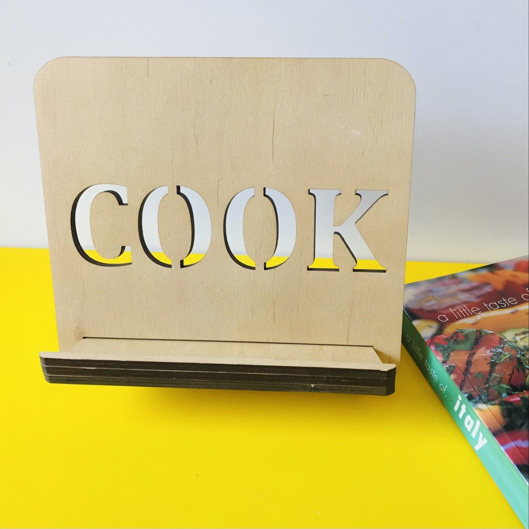 Recipe Book Stand Kitchen Worktop Cookbook Holder Tablet Etsy