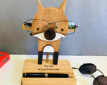 Personalized FOX GLASSES STAND - Perfect Eyewear Holder, Fox Glasses Stand, Eyeglass Holder for Home, Elegant Fox Glass Stand, Holding Glass