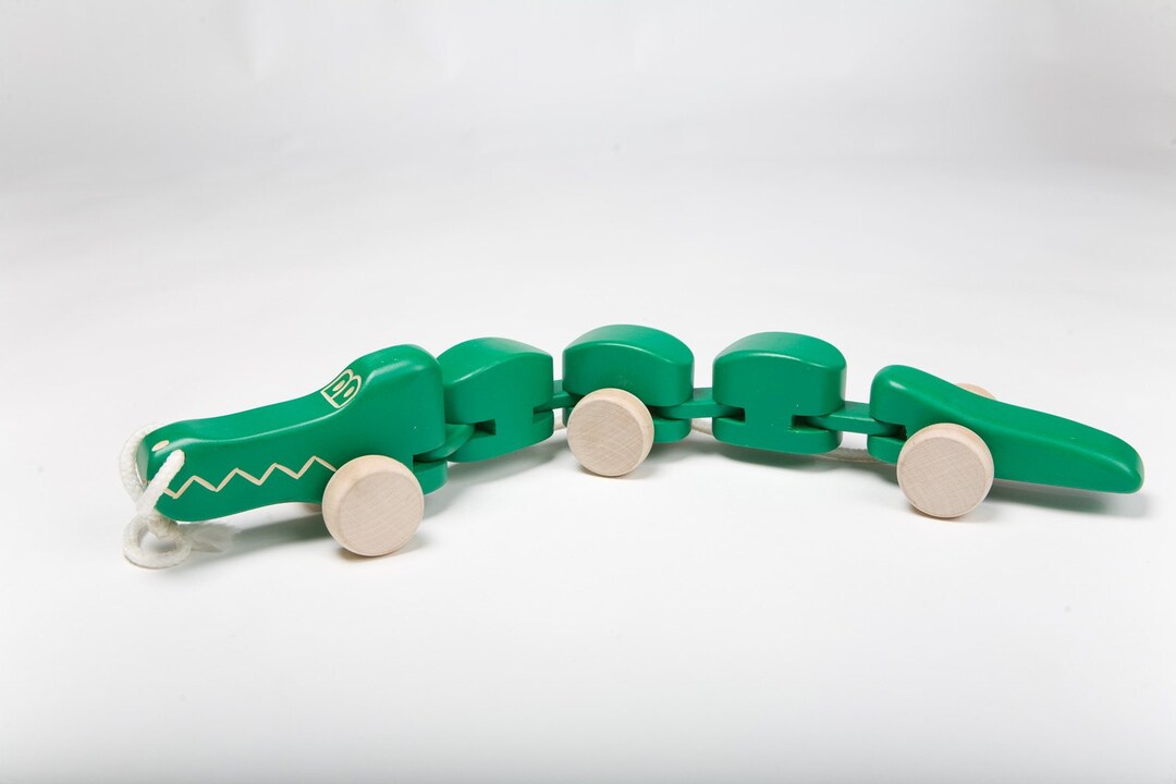 Crocodile Pull Along Toy Pull Along Crocodile Wooden Toy Etsy