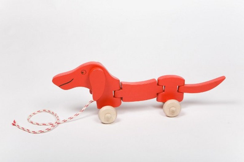 Pull Along Sausage Dog Pull Along Dog Wooden toy Baby | Etsy