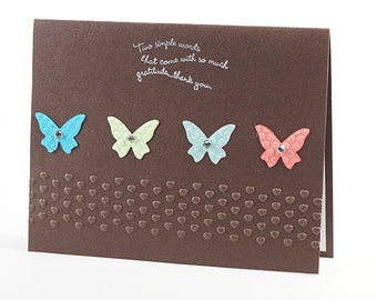 Butterfly Thank You Cards Set, Homemade Cards, Stationary Set, Appreciation Cards, Note Cards, Thank you Cards,