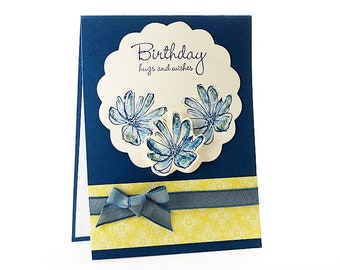Floral Happy Birthday Card, Stampin Up Cards, Happy Birthday Friend, Nature Lover, Flower Homemade Card
