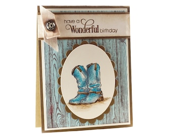 Western Birthday Card, Cowboy Cowgirl Birthday, Western Birthday Party, Farmer Gift Idea, Country Card