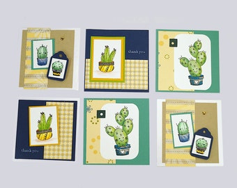 Mini Note Cards, Cactus Cards, Hand Made Greeting Cards, Lunchbox Notes, Memory Jar,