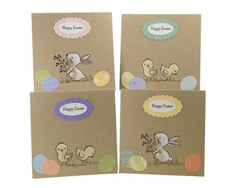 Easter Cards Handmade, Easter Basket Stuffers, Easter Card Set, Set Of 4, Cards For Kids,