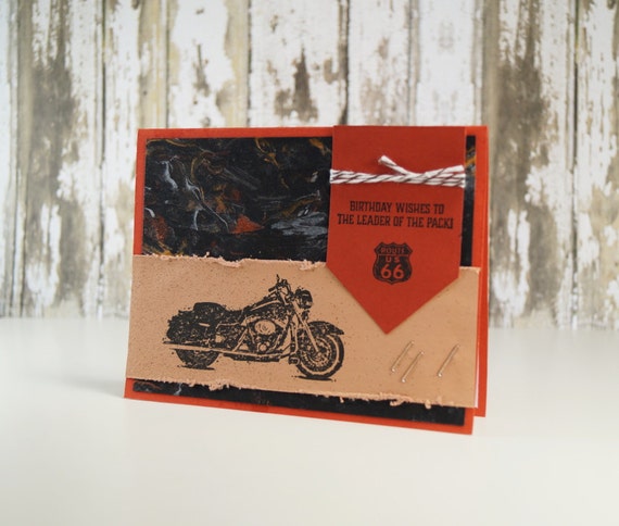Harley Davidson Birthday Card Motorcycle Handmade Card for Men